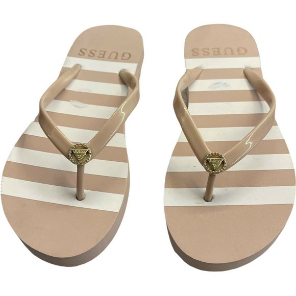 🌹Women’s Flip Flops Sandals Guess WG LENT13-C Light Pink SY Striped Size 9 - Picture 4 of 11